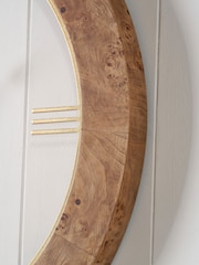 Pacific Natural Newborough Burr Wood Effect Round Wall Clock - Image 3 of 6