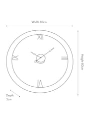 Pacific Natural Newborough Burr Wood Effect Round Wall Clock - Image 4 of 6