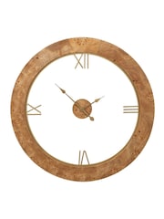 Pacific Natural Newborough Burr Wood Effect Round Wall Clock - Image 5 of 6