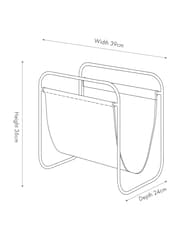 Pacific Brown Eliseo Vintage Leather Magazine Rack - Image 4 of 6