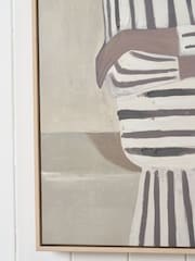 Pacific Natural Striped Dress Lady Design Canvas Wall Art - Image 4 of 6