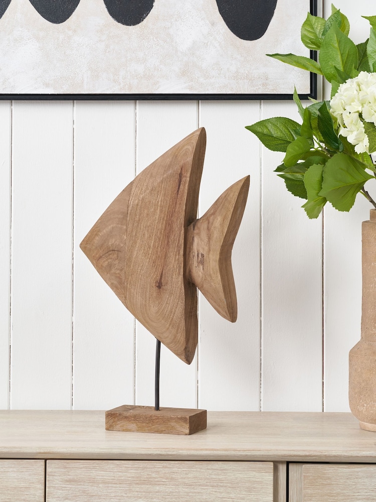 Pacific Natural Mango Wood Altum Angelfish Ornament - Image 1 of 6