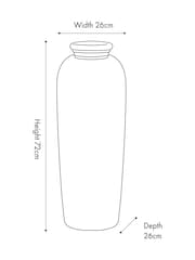 Pacific Orange Glass Ribbed Vase Tall - Image 4 of 6