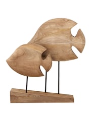 Pacific Natural Mango Wood Double Teardrop Angelfish Ornament - Image 6 of 6