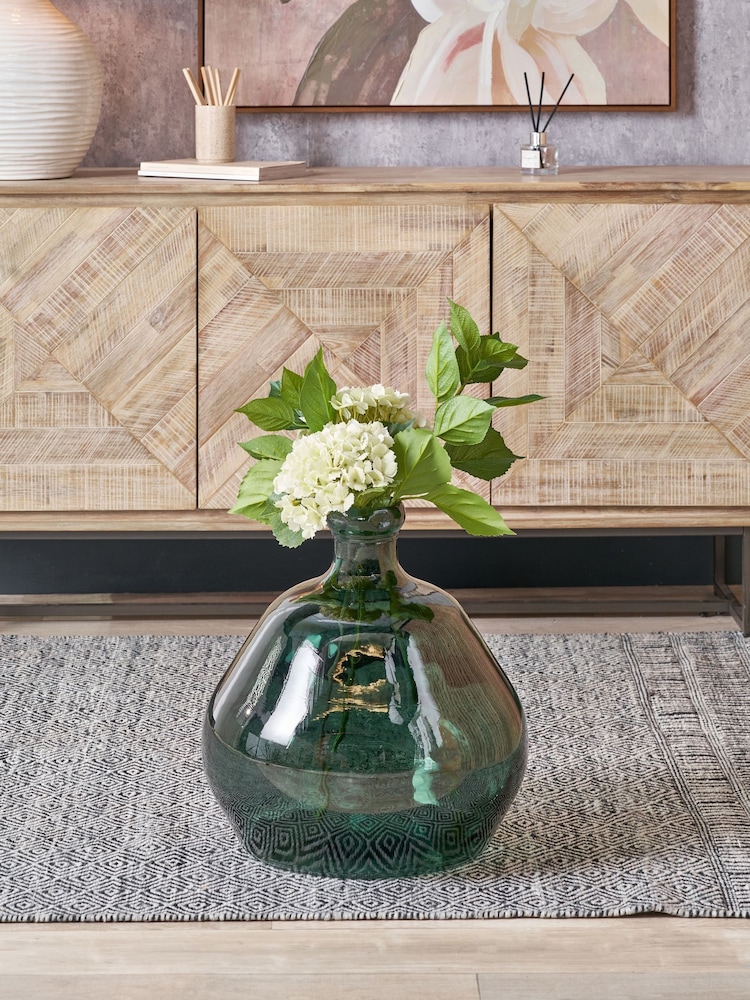 Pacific Green Shaped Recycled Glass Vase - Image 1 of 6