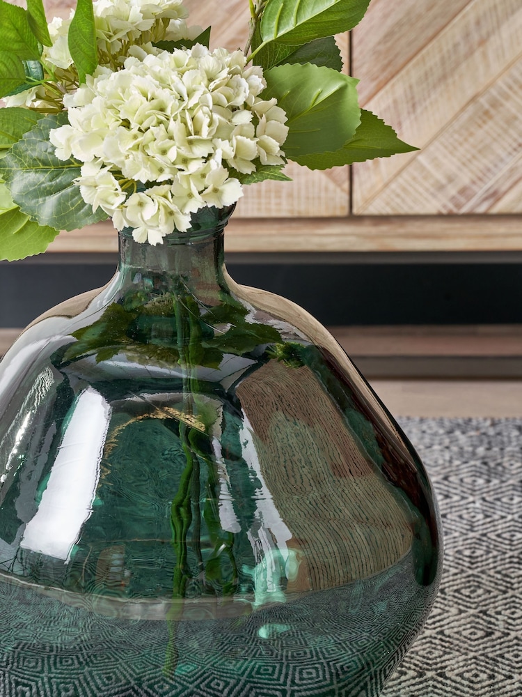 Pacific Green Shaped Recycled Glass Vase - Image 2 of 6