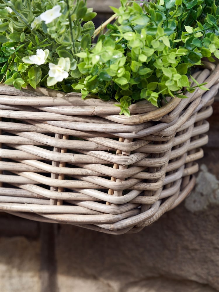 Pacific Grey Large Tobs Rattan Wall Hanging Trough - Image 2 of 6