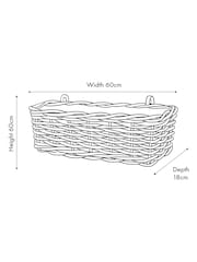 Pacific Grey Large Tobs Rattan Wall Hanging Trough - Image 4 of 6