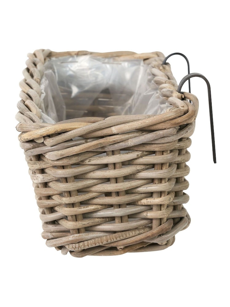 Pacific Grey Large Tobs Rattan Wall Hanging Trough - Image 6 of 6