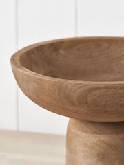 Pacific Natural Handcarved Mango Wood Bowl with Raised Base - Image 5 of 6
