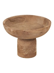 Pacific Natural Handcarved Mango Wood Bowl with Raised Base - Image 6 of 6