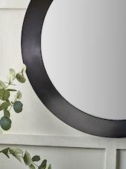 Pacific Graphite Metal Angled Frame Round Mirror Large - Image 2 of 6