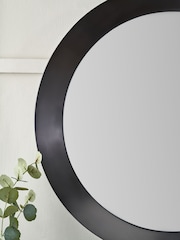 Pacific Graphite Metal Angled Frame Round Mirror Large - Image 3 of 6