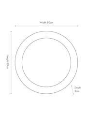 Pacific Graphite Metal Angled Frame Round Mirror Large - Image 4 of 6
