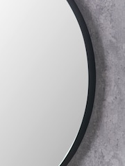 Pacific Black Wood Veneer Deep Edge Round Wall Mirror Large - Image 2 of 6