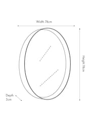 Pacific Black Wood Veneer Deep Edge Round Wall Mirror Large - Image 4 of 6