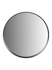 Pacific Black Wood Veneer Deep Edge Round Wall Mirror Large - Image 5 of 6