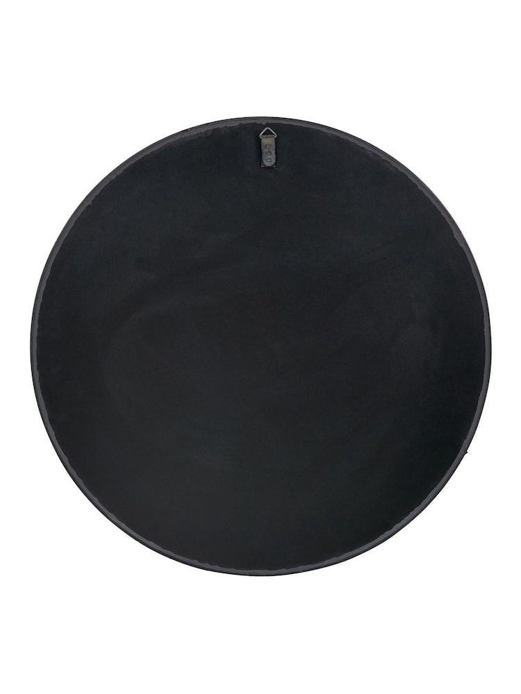 Pacific Black Wood Veneer Deep Edge Round Wall Mirror Large - Image 6 of 6