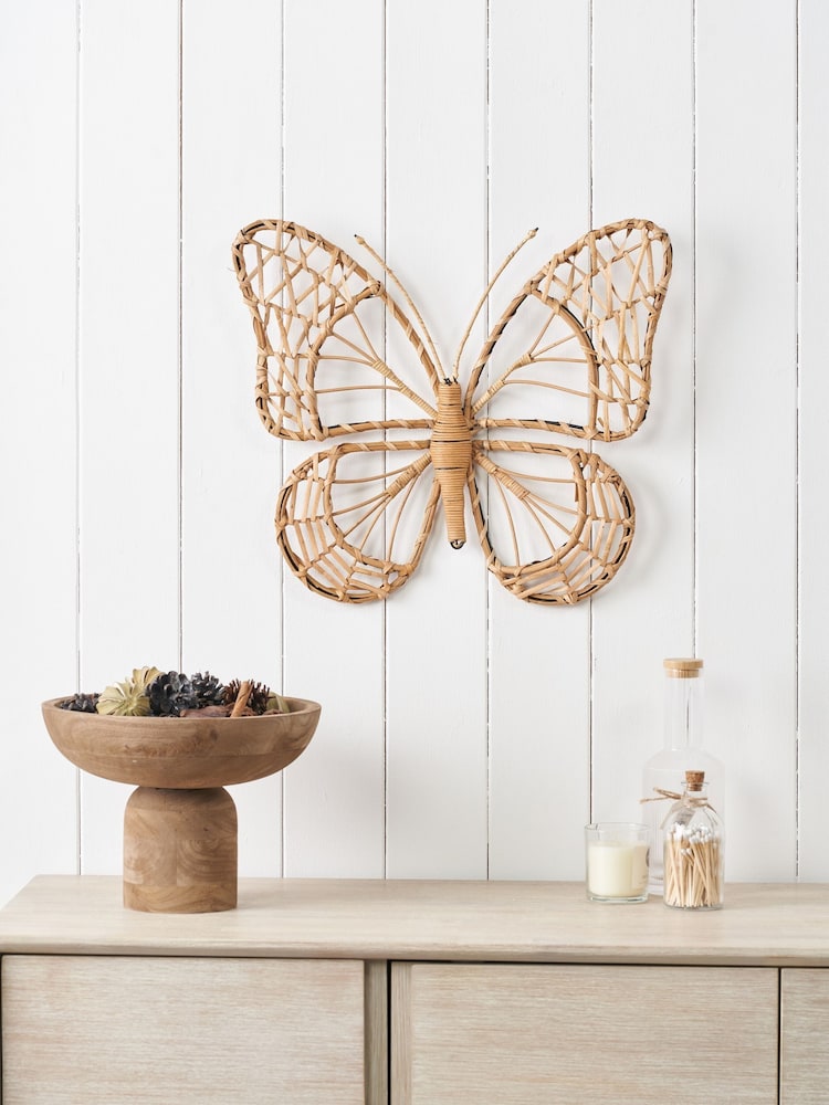 Pacific Natural Rattan Butterfly Wall Art Medium - Image 1 of 6