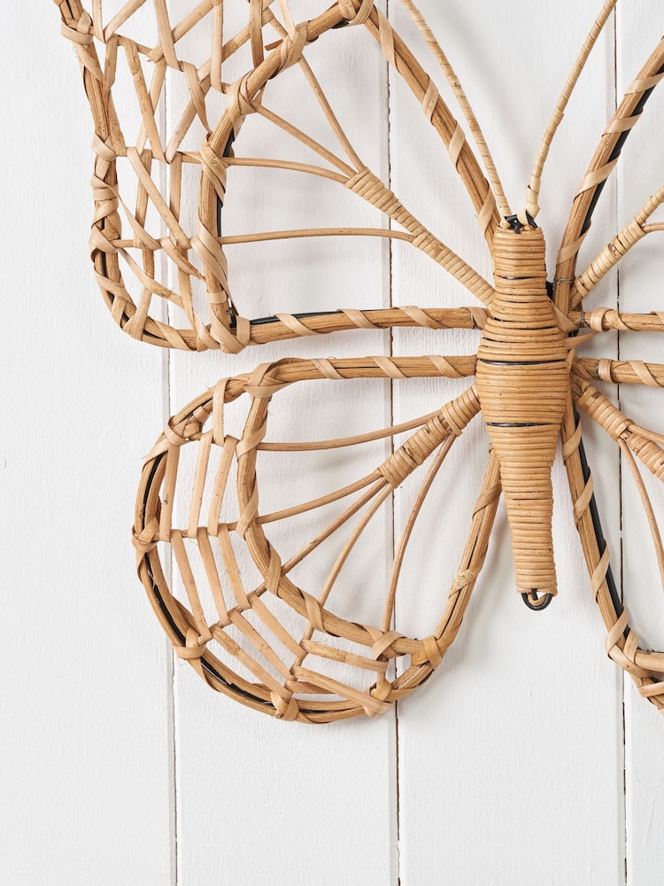 Pacific Natural Rattan Butterfly Wall Art Medium - Image 2 of 6