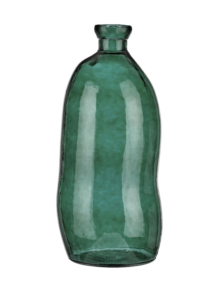 Pacific Green Shaped Recycled Glass Tall Vase - Image 6 of 6