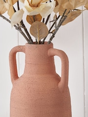 Pacific Natural Textured Decorative Vase with Large Handles - Image 2 of 6