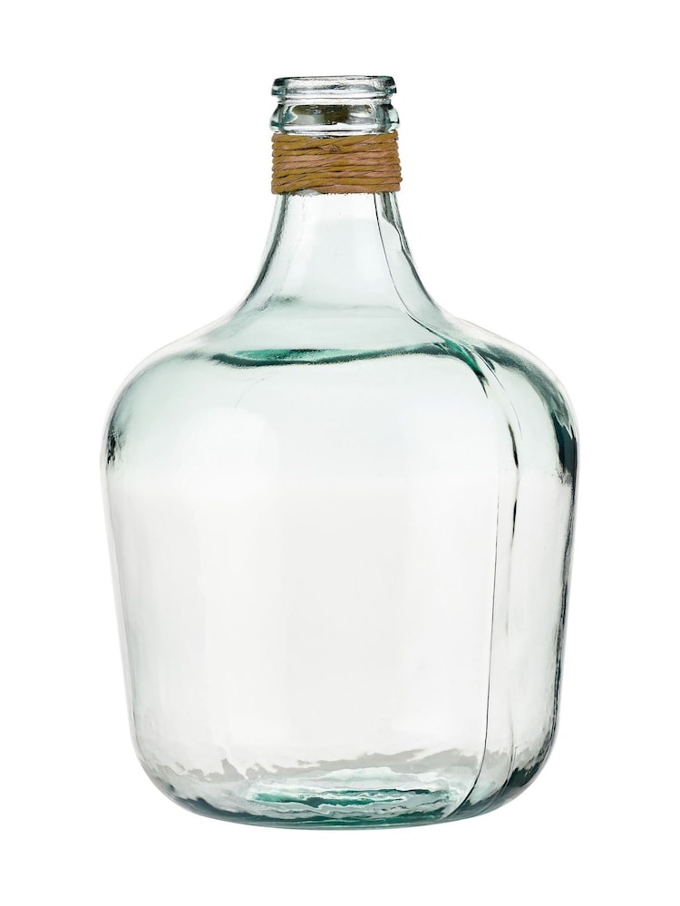 Pacific Clear Large Bottle Vase With A Rafia Wrapped Neck - Image 6 of 6