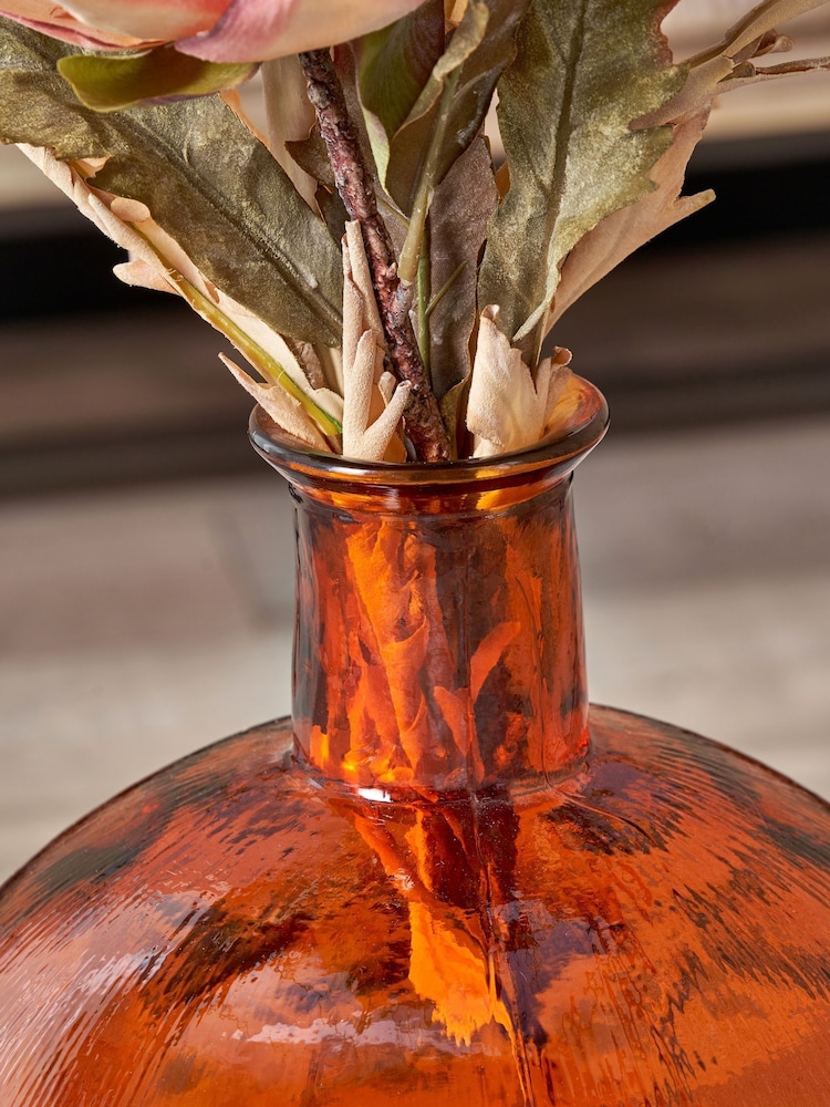 Pacific Orange Round Glass Vase - Image 2 of 6