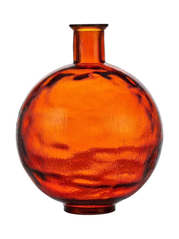 Pacific Orange Round Glass Vase - Image 6 of 6