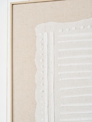 Pacific White Abstract Design Linen Canvas Wall Art - Image 3 of 6