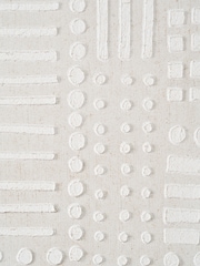 Pacific White Abstract Design Linen Canvas Wall Art - Image 4 of 6