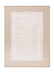 Pacific White Abstract Design Linen Canvas Wall Art - Image 5 of 6