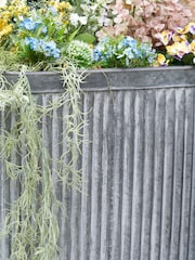 Pacific Set of 2 Grey Galvanised Zinc Square Planters - Image 3 of 6