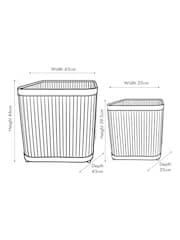 Pacific Set of 2 Grey Galvanised Zinc Square Planters - Image 4 of 6