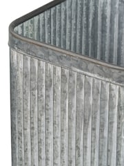Pacific Set of 2 Grey Galvanised Zinc Square Planters - Image 6 of 6