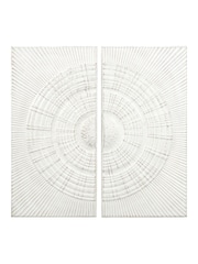 Pacific White S/2 Moulded Metal Circle Wall Art - Image 6 of 6