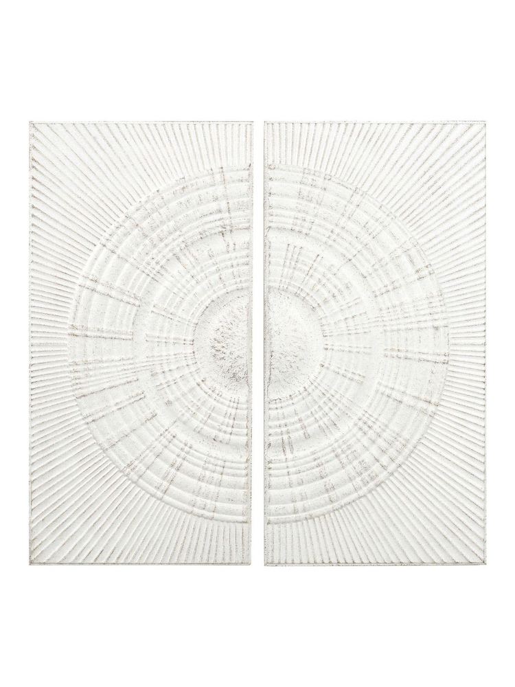 Pacific White S/2 Moulded Metal Circle Wall Art - Image 6 of 6