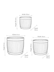 Pacific Grey S/3 Galvanised Zinc Round Planters - Image 4 of 6