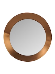 Pacific Gold Metal Angled Frame Round Mirror - Image 4 of 6
