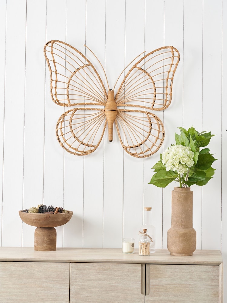 Pacific Natural Rattan Butterfly Wall Art Large - Image 1 of 6