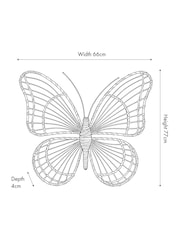Pacific Natural Rattan Butterfly Wall Art Large - Image 6 of 6