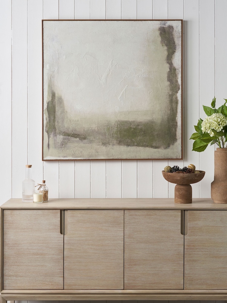 Pacific Green Hessian Canvas Wall Art - Image 1 of 6