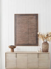 Pacific Brown Linear Design Canvas Wall Art - Image 1 of 6