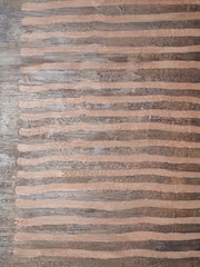 Pacific Brown Linear Design Canvas Wall Art - Image 4 of 6