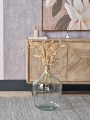 Pacific Clear Large Bottle Vase With A Rafia Wrapped Neck - Image 1 of 6