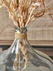 Pacific Clear Large Bottle Vase With A Rafia Wrapped Neck - Image 2 of 6