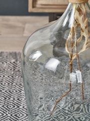 Pacific Clear Large Bottle Vase With A Rafia Wrapped Neck - Image 3 of 6