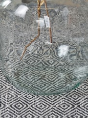 Pacific Clear Large Bottle Vase With A Rafia Wrapped Neck - Image 4 of 6