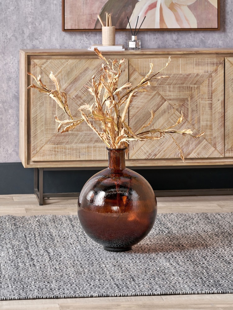 Pacific Brown Round Glass Vase - Image 1 of 6