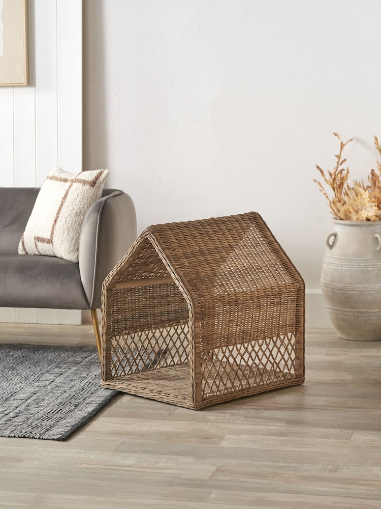 Pacific Grey Rattan House Dog Basket - Image 1 of 6